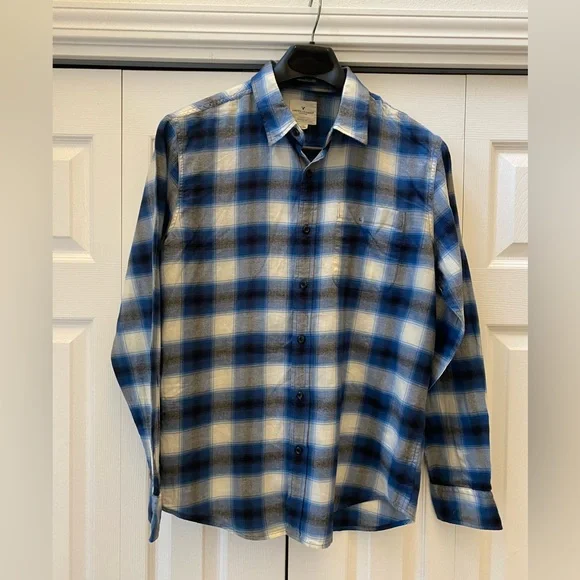 Men’s American Eagle Classic Fit Flannel SZ L - Picture 1 of 11